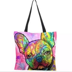 Pink French Bulldog Tote Bag